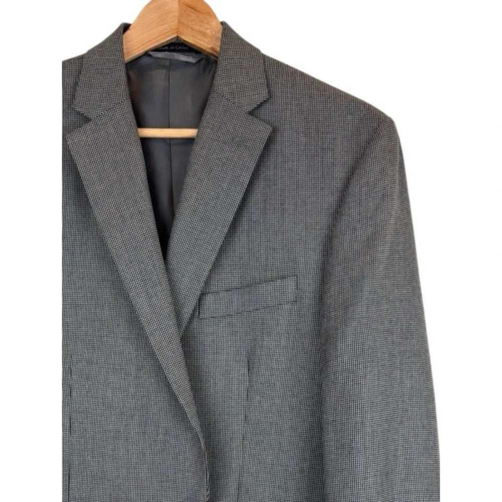 Lauren Ralph Lauren Men's 44L Gray Check Blazer Sport‎ Coat Stretch Travel